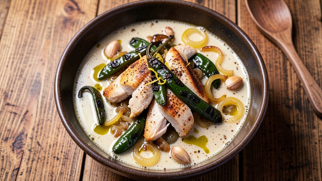 Chicken Salad Chick Chicken Poblano Soup Recipe: Smoky Roasted Pepper and Chicken Comfort