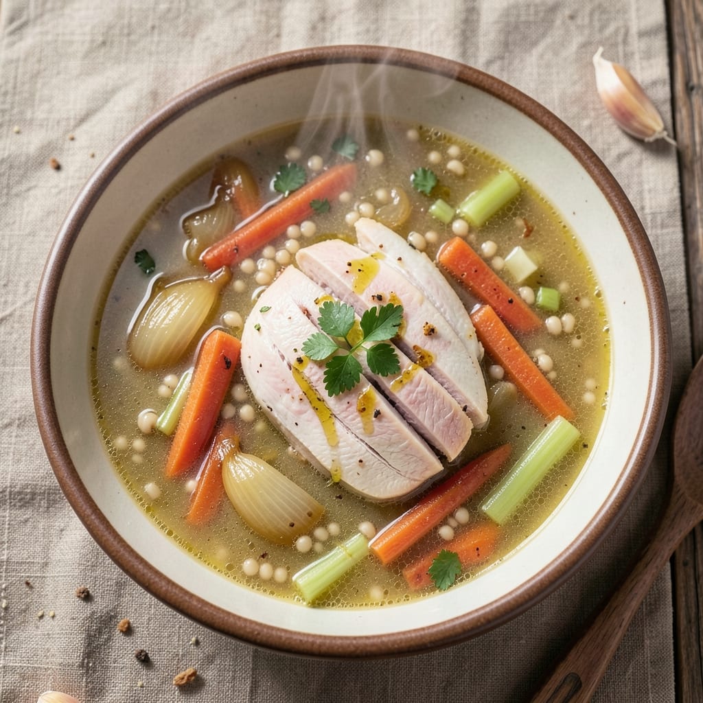 5-Star Chicken Vegetable Soup Recipe: Saffron-Infused Comfort with Toasted Barley Crunch