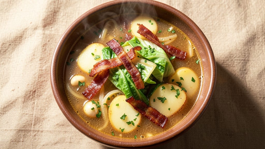 Bacon, Cabbage, and Potato Soup Recipe: Smoky Crunch and Creamy Depth in One Pot