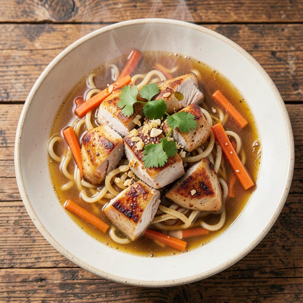 Air Fryer Chicken Soup Recipe: Quick Crispy Noodles and Tender Shreds