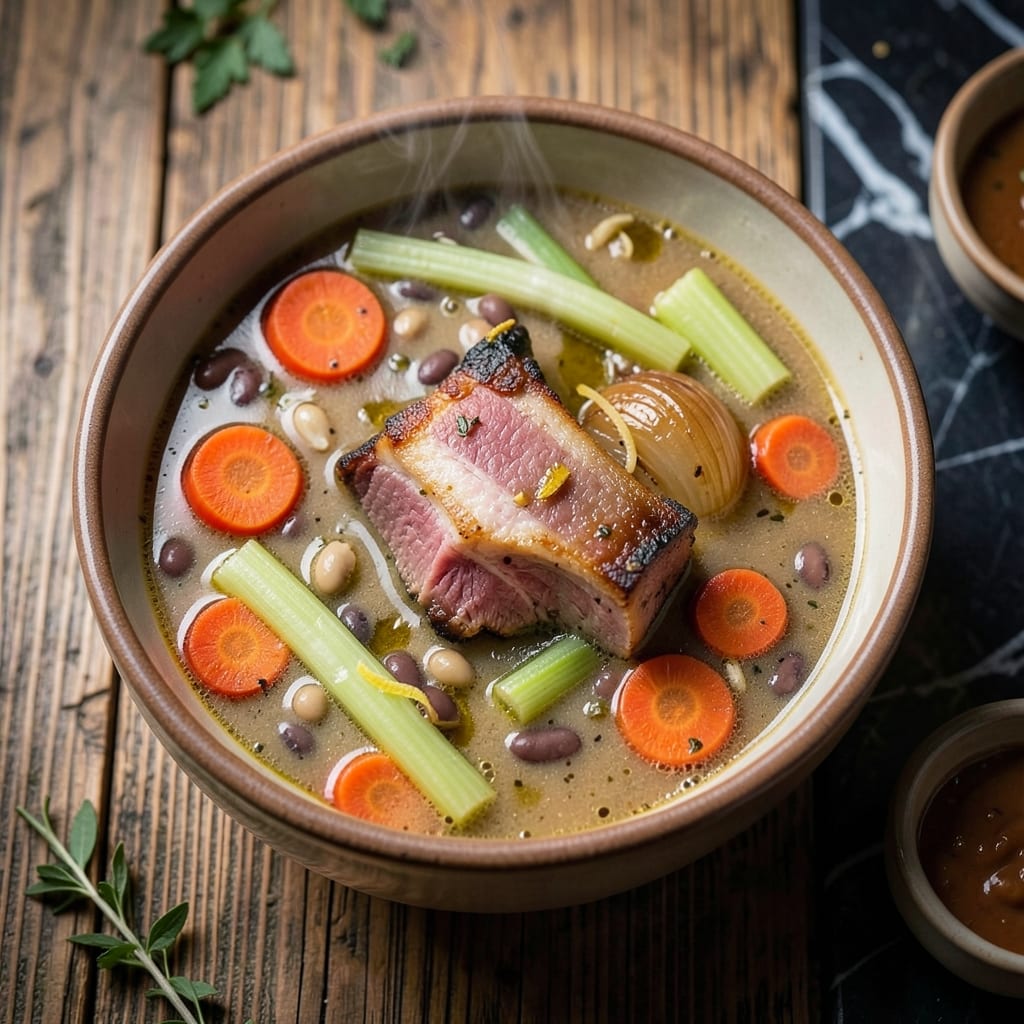 Alton Brown's Ham and Bean Soup Recipe: Smoky-Sweet Simmer with Crispy Bacon Topping