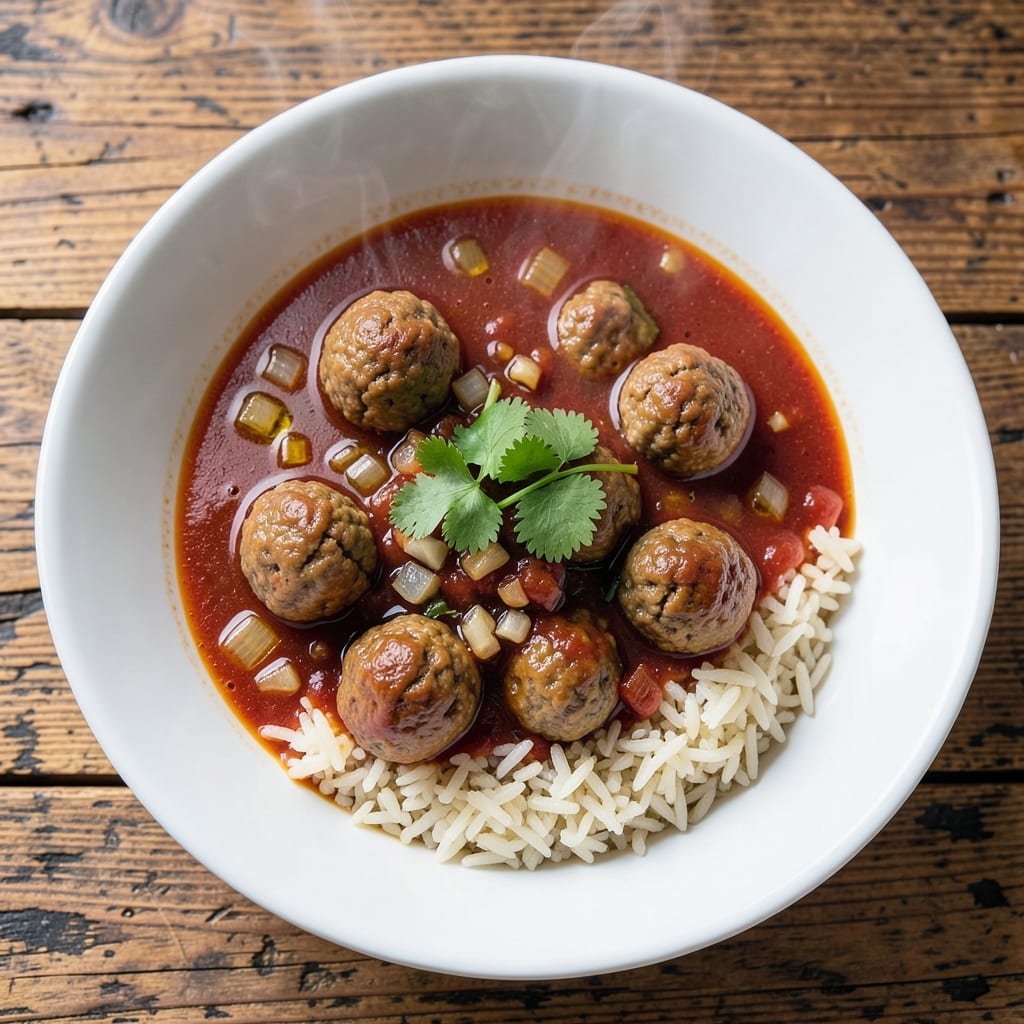 Albondigas Soup Recipe with Rice: Meatballs Simmered in Tomato-Basil Broth