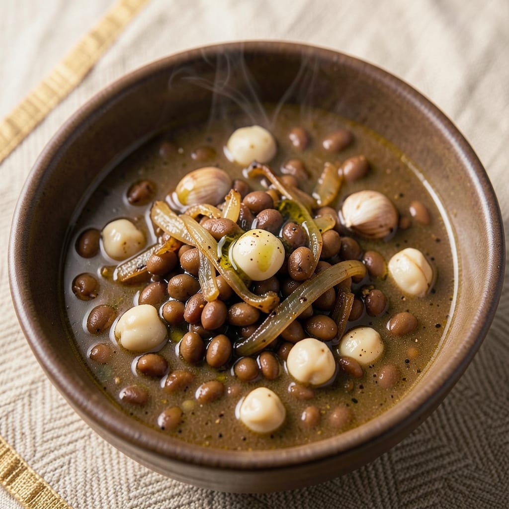 Adas Soup Arabic Recipe: Smoky Chickpea Stew with Toasted Spice Crunch