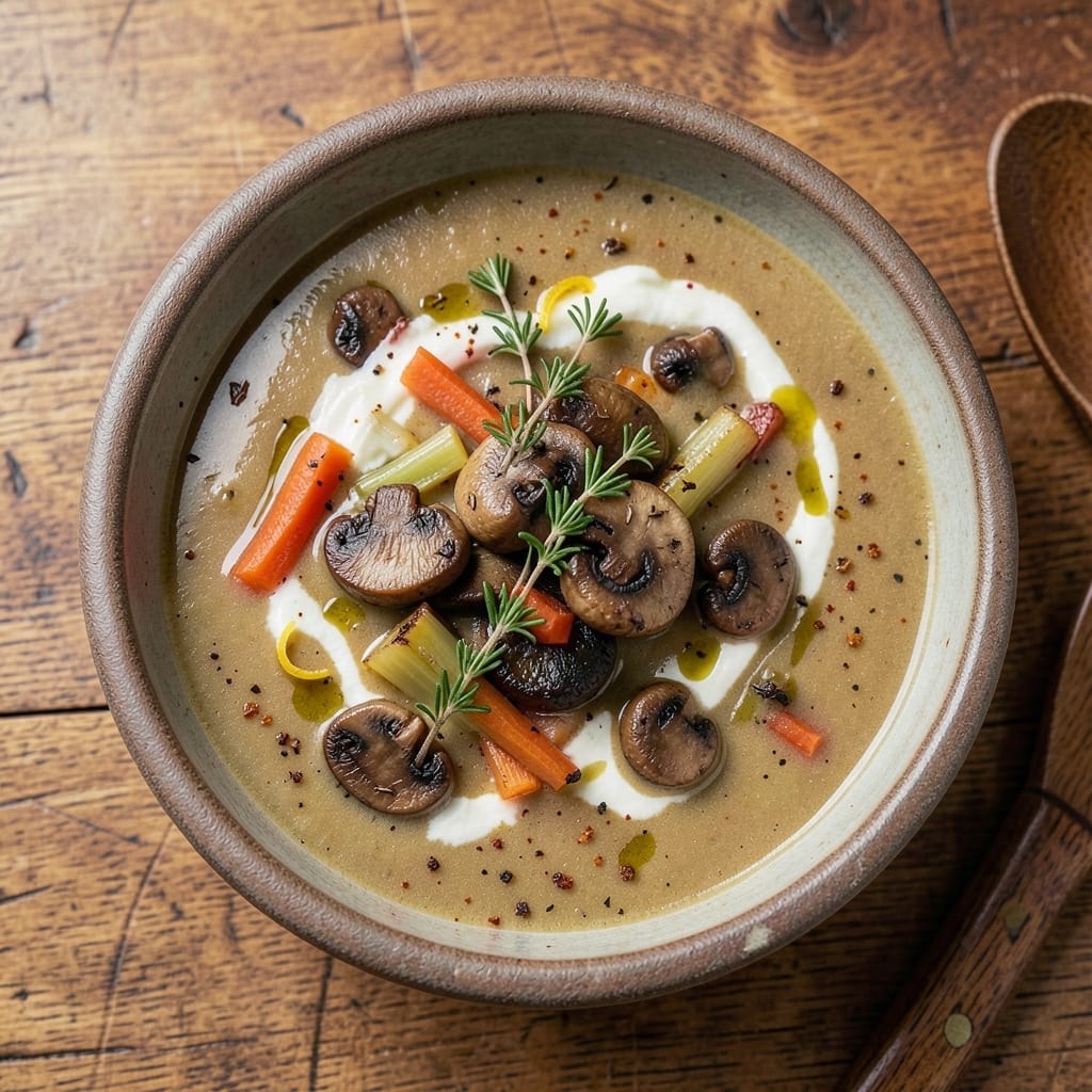 Alton Brown's Mushroom Soup Recipe: Earthy Depth From Roasted Garlic and Thyme