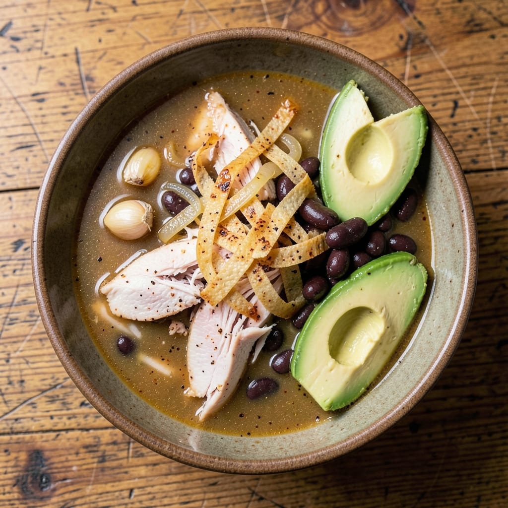 Alamo Cafe Tortilla Soup Recipe: Crispy Tortilla Strips and Creamy Avocado Swirl