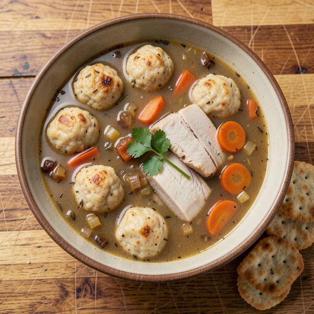 2nd Ave Deli Matzo Ball Soup Recipe: Crispy Matzo Balls in Rich Chicken Broth