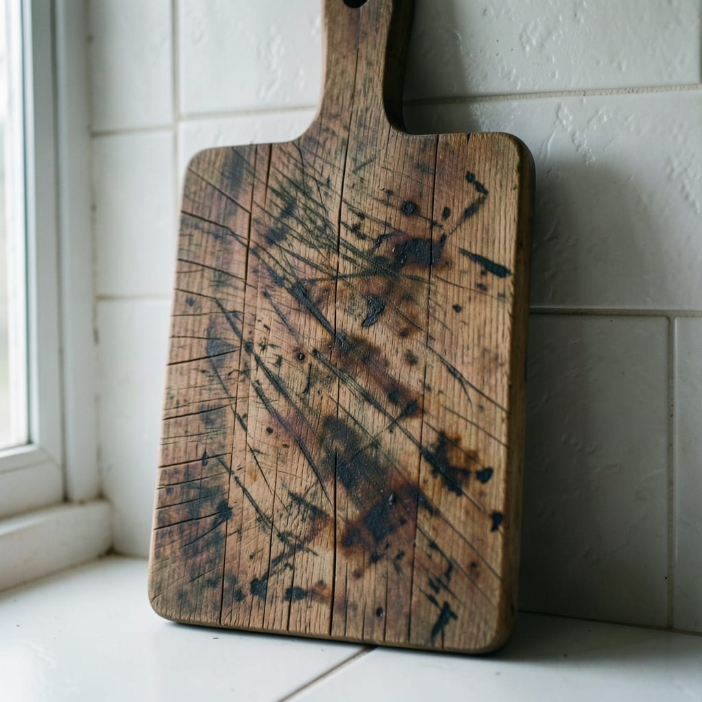 The wooden cutting board