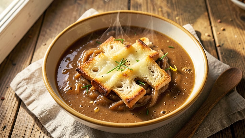 Bistro French Onion Soup Recipe: Gruyère Gold Crowns Over Silky Beef Broth