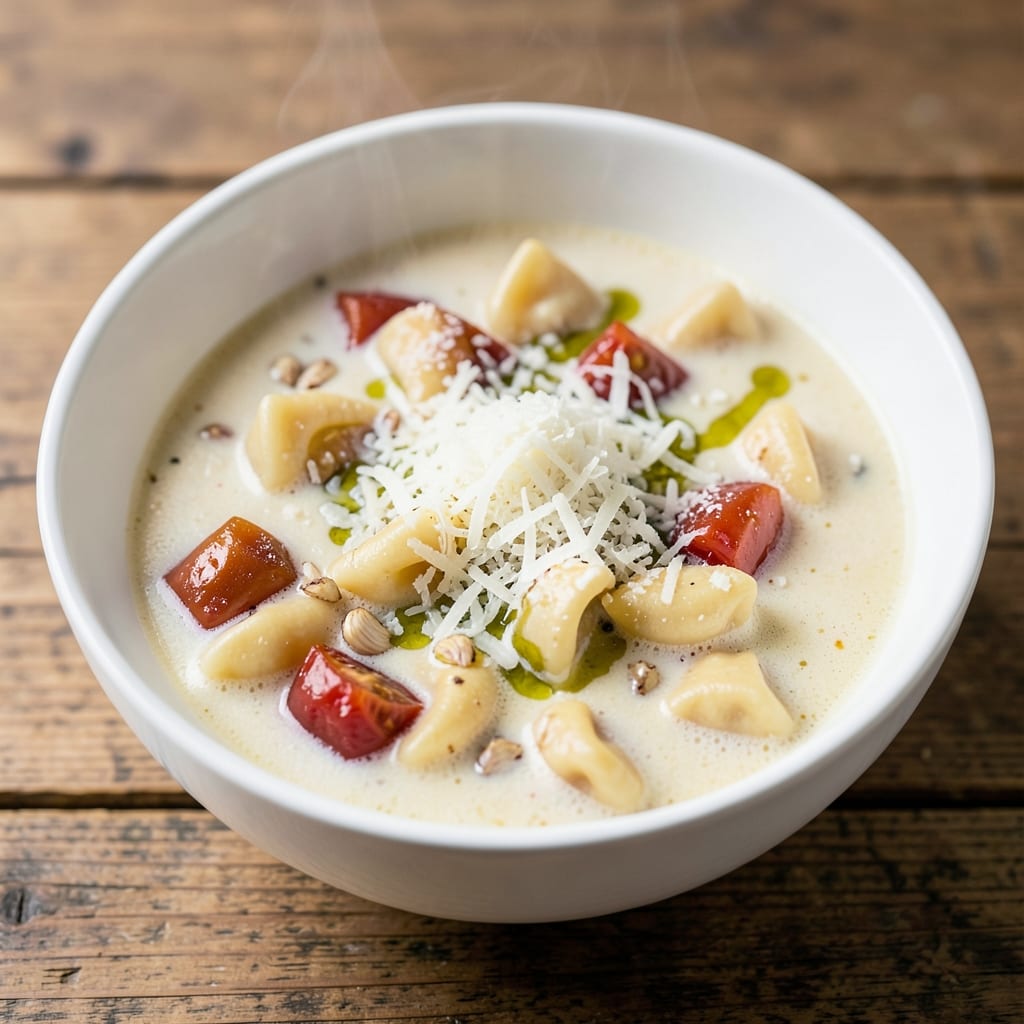 Aldi Tortellini Soup Recipe: Cheesy Pasta Bites in Creamy Tomato Broth