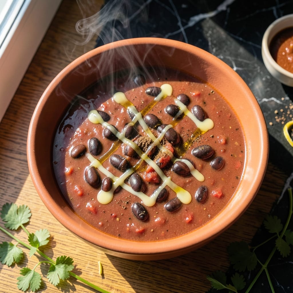 5-Ingredient Black Bean Soup Recipe: Spiced Tomato and Cumin Velvety Richness