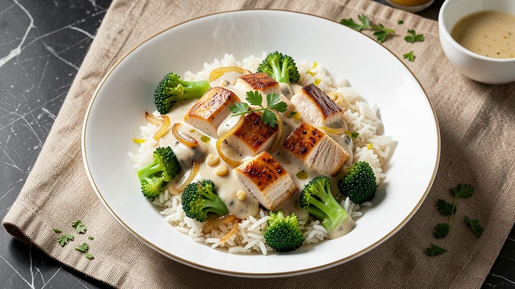 Chicken Broccoli Rice Cream of Mushroom Soup Recipe: One-Pot Creamy Comfort with Tender Chicken