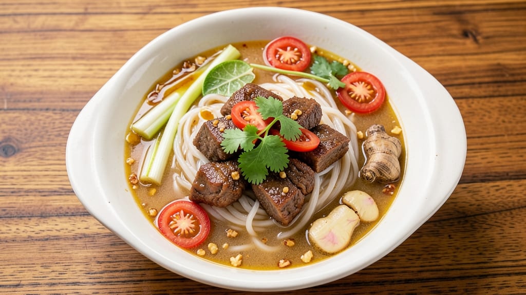 Authentic Thai Beef Noodle Soup Recipe: Fragrant Lemongrass-Ginger Broth with Silky Rice Noodles