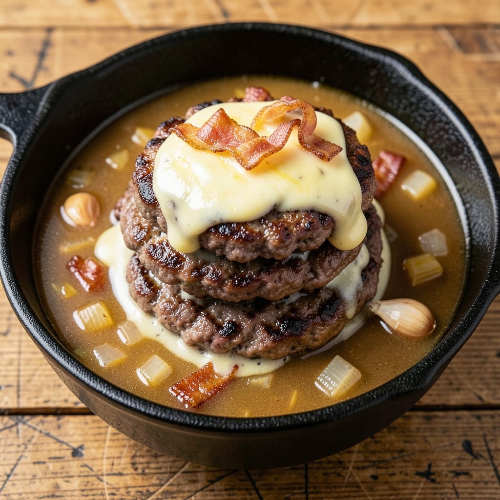 All-American Cheeseburger Soup Recipe: Juicy Ground Beef and Crispy Bacon Bites