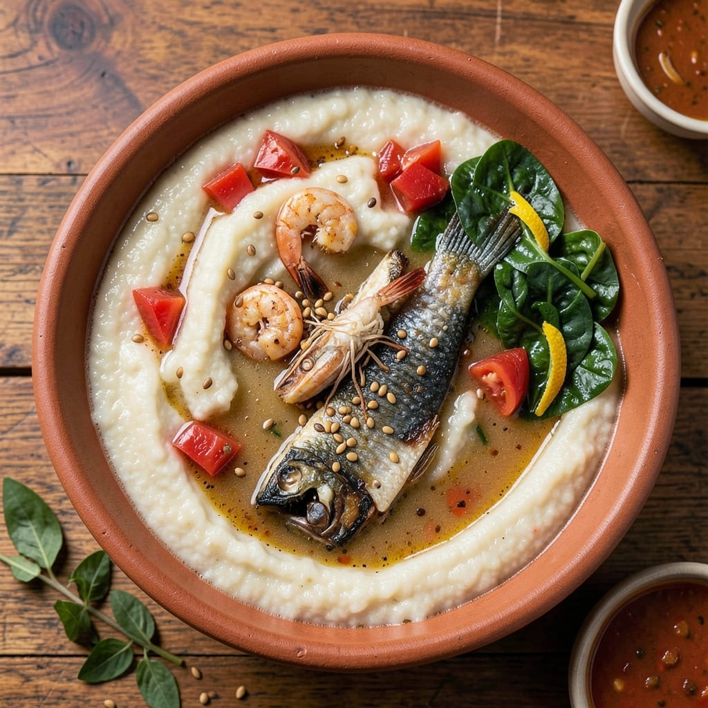 African Fufu Soup Recipe: West African Staple With Silky Yam and Leafy Greens