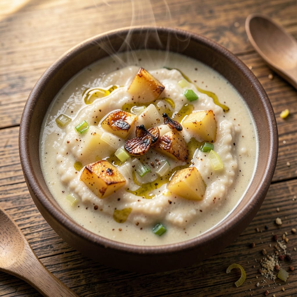 Alton Brown's Potato Soup Recipe: Velvety Smoothness With Roasted Garlic Base